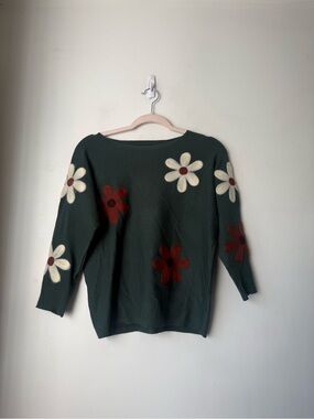 Aaeda Green Floral Sweater S